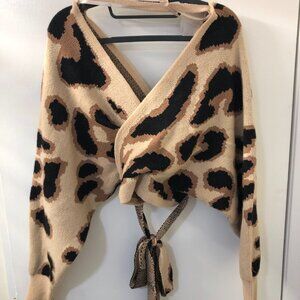 Animal Print Sweater Top and Matching Skirt